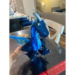 Manhattan Toy 2006 Plush Royal Blue Mystical Medieval Dragon Stuffed Animal Toy